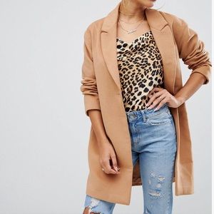 Size US 6 Camel wool like coat tan nude NEW